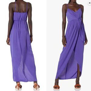 BCBGeneration Wrap Tie Maxi Dress Size Large, Revolve Purple Blue Violet